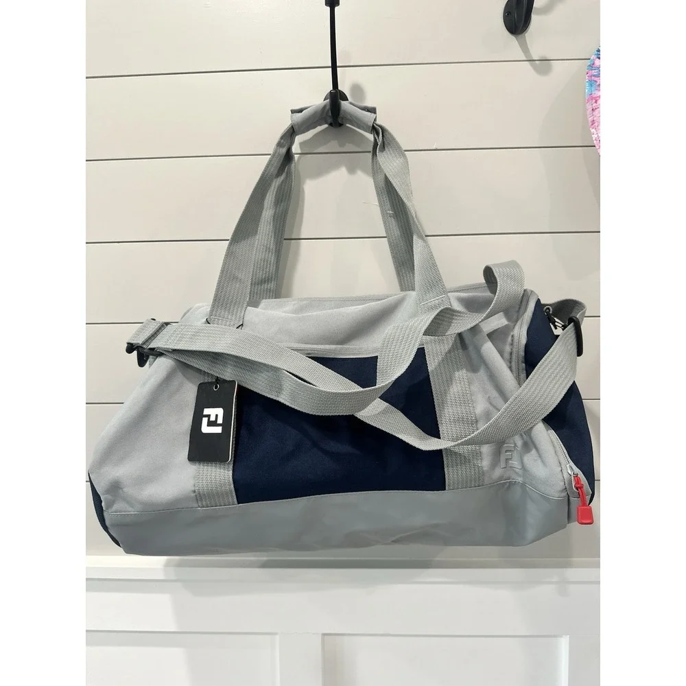 FOOTJOY FJ BARREL DUFFLE BAG TRAVEL GEAR GRAY/NAVY 10